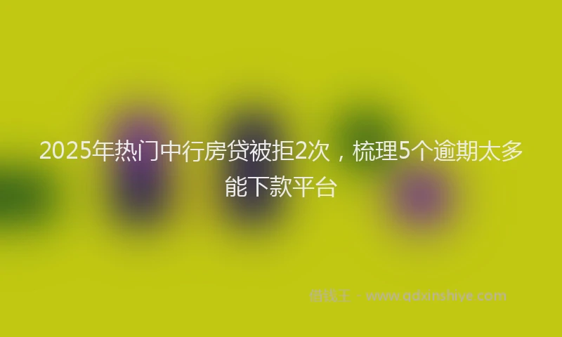 2025年热门中行房贷被拒2次，梳理5个逾期太多能下款平台