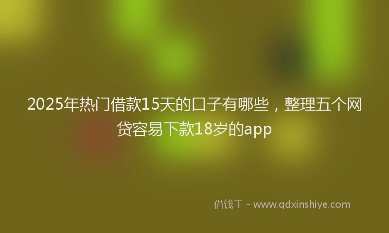 2025年热门借款15天的口子有哪些，整理五个网贷容易下款18岁的app