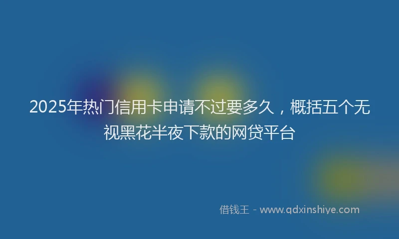 2025年热门信用卡申请不过要多久，概括五个无视黑花半夜下款的网贷平台