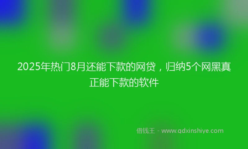 2025年热门8月还能下款的网贷，归纳5个网黑真正能下款的软件