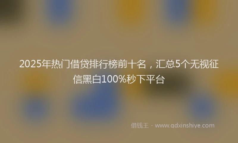 2025年热门借贷排行榜前十名，汇总5个无视征信黑白100%秒下平台