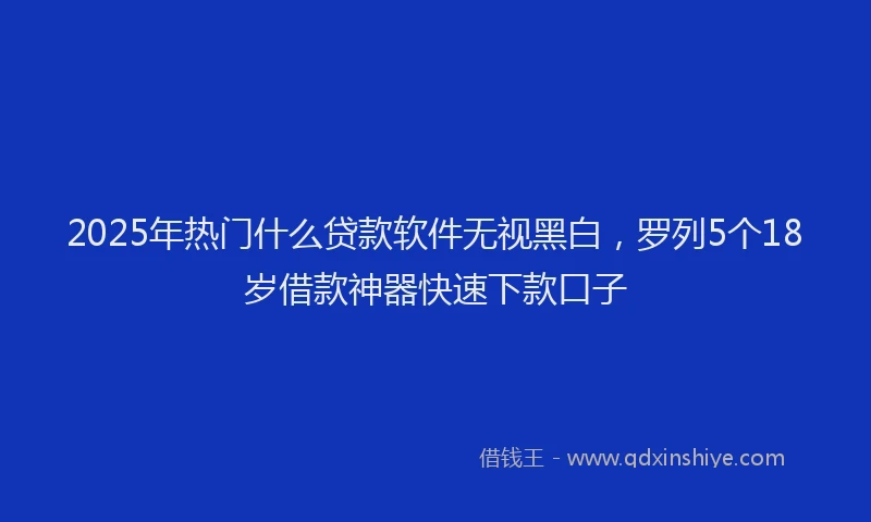 2025年热门什么贷款软件无视黑白，罗列5个18岁借款神器快速下款口子