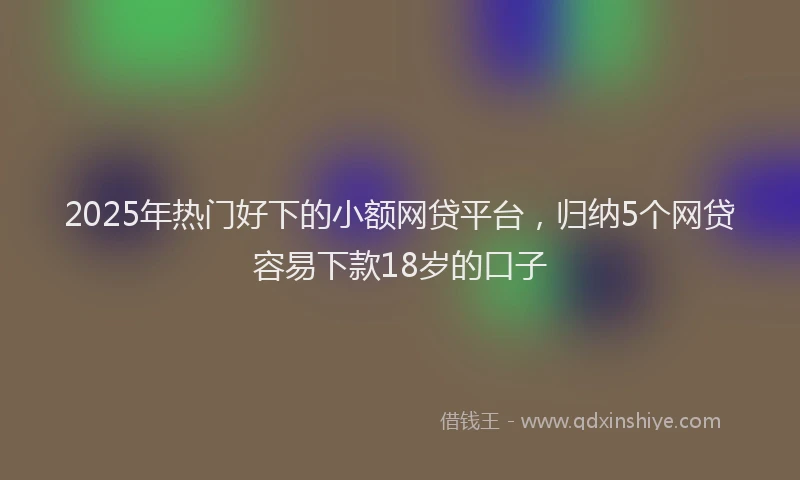 2025年热门好下的小额网贷平台，归纳5个网贷容易下款18岁的口子