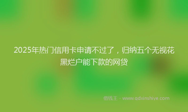 2025年热门信用卡申请不过了，归纳五个无视花黑烂户能下款的网贷