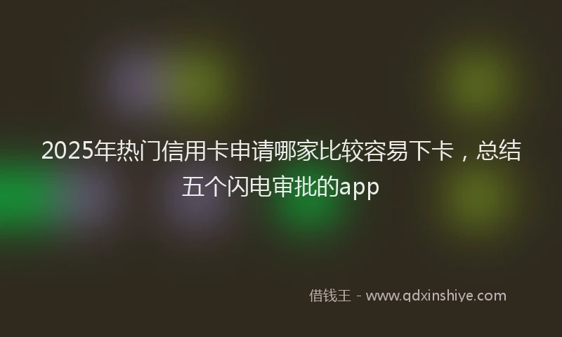 2025年热门信用卡申请哪家比较容易下卡，总结五个闪电审批的app