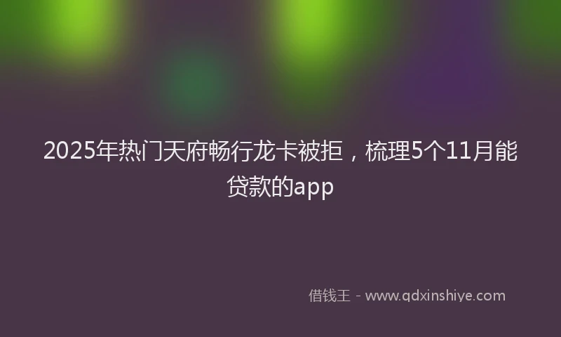 2025年热门天府畅行龙卡被拒，梳理5个11月能贷款的app