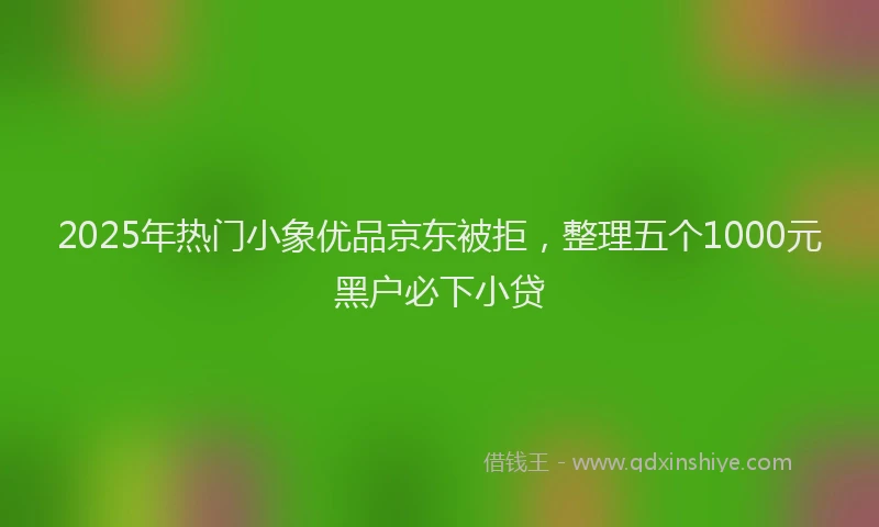 2025年热门小象优品京东被拒，整理五个1000元黑户必下小贷