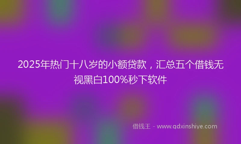 2025年热门十八岁的小额贷款，汇总五个借钱无视黑白100%秒下软件