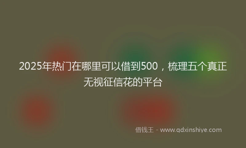 2025年热门在哪里可以借到500，梳理五个真正无视征信花的平台