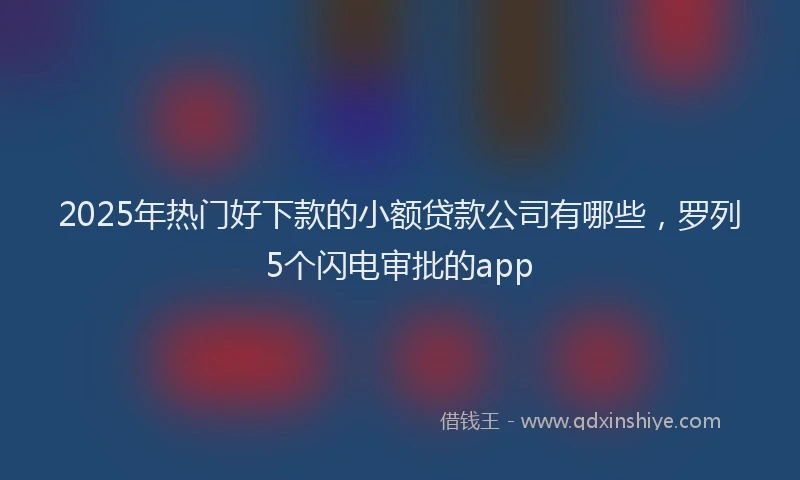 2025年热门好下款的小额贷款公司有哪些，罗列5个闪电审批的app