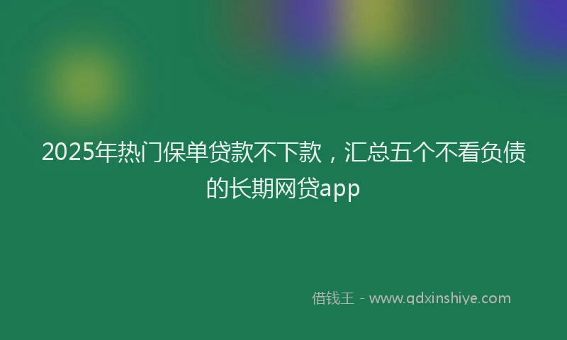 2025年热门保单贷款不下款，汇总五个不看负债的长期网贷app