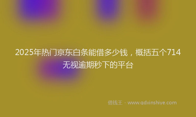2025年热门京东白条能借多少钱，概括五个714无视逾期秒下的平台