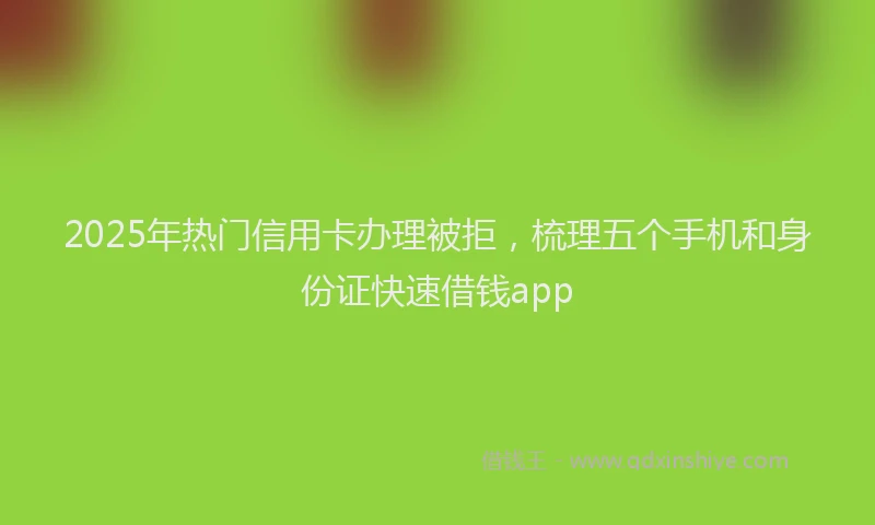 2025年热门信用卡办理被拒，梳理五个手机和身份证快速借钱app