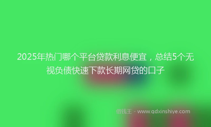 2025年热门哪个平台贷款利息便宜，总结5个无视负债快速下款长期网贷的口子