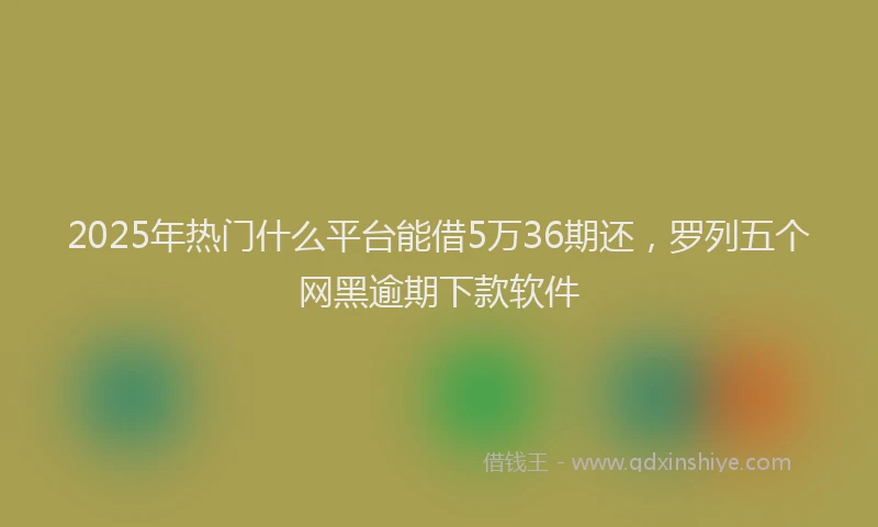 2025年热门什么平台能借5万36期还，罗列五个网黑逾期下款软件