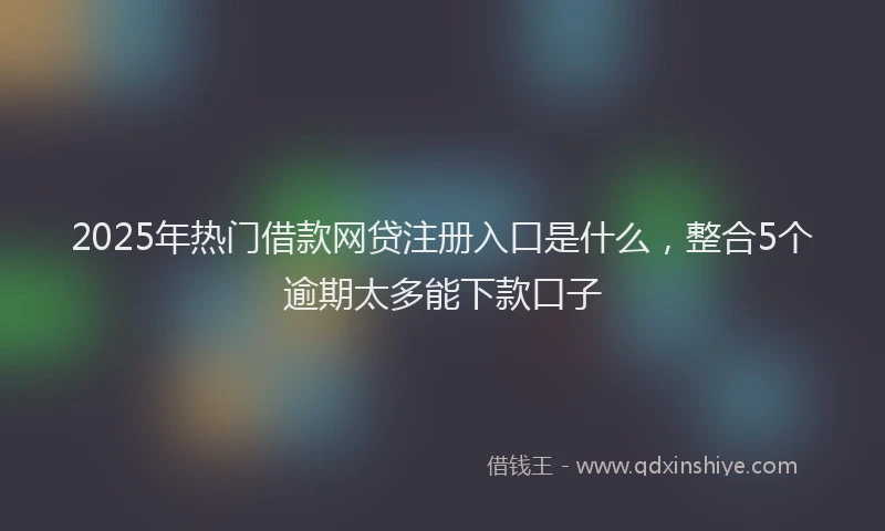 2025年热门借款网贷注册入口是什么，整合5个逾期太多能下款口子