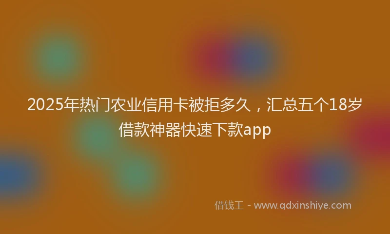 2025年热门农业信用卡被拒多久，汇总五个18岁借款神器快速下款app