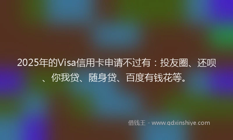 2025年的Visa信用卡申请不过有：投友圈、还呗、你我贷、随身贷、百度有钱花等。
