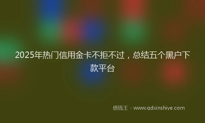 2025年热门信用金卡不拒不过，总结五个黑户下款平台