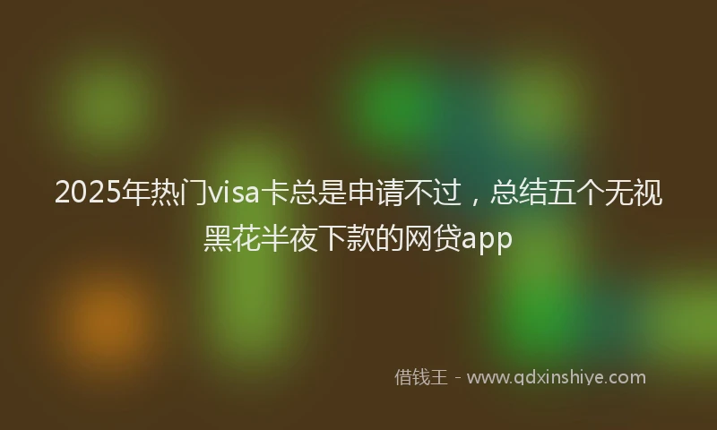 2025年热门visa卡总是申请不过，总结五个无视黑花半夜下款的网贷app