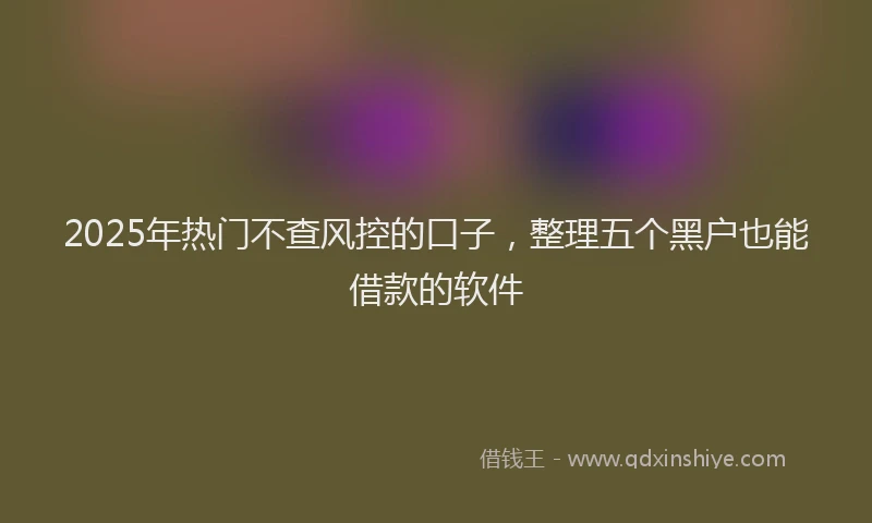 2025年热门不查风控的口子，整理五个黑户也能借款的软件