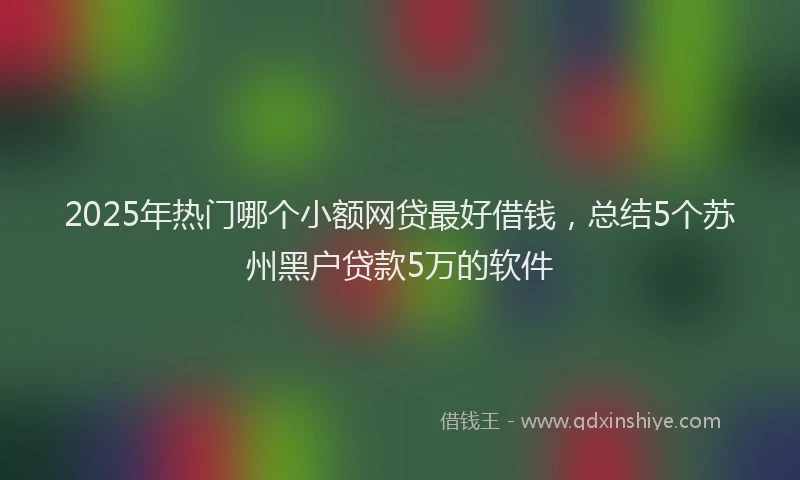 2025年热门哪个小额网贷最好借钱，总结5个苏州黑户贷款5万的软件