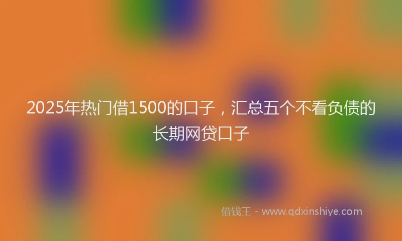 2025年热门借1500的口子，汇总五个不看负债的长期网贷口子