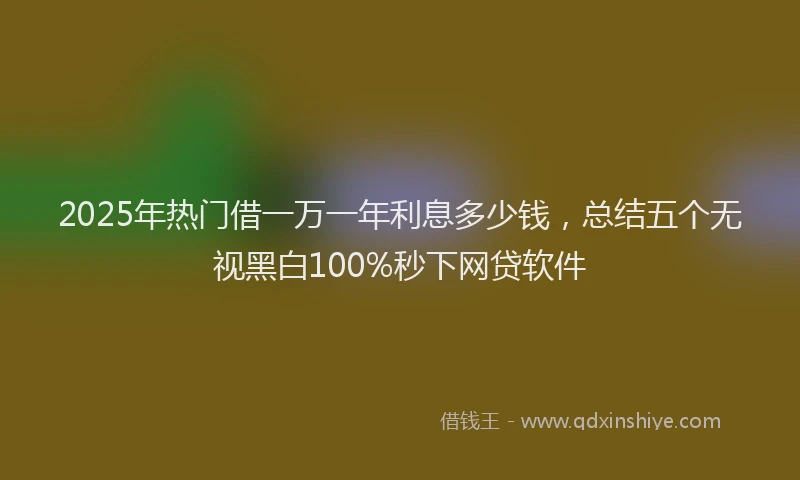 2025年热门借一万一年利息多少钱，总结五个无视黑白100%秒下网贷软件