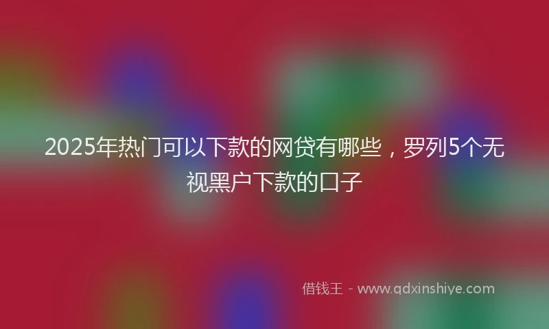 2025年热门可以下款的网贷有哪些，罗列5个无视黑户下款的口子