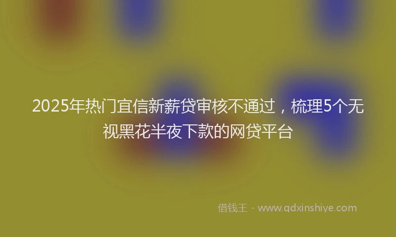 2025年热门宜信新薪贷审核不通过，梳理5个无视黑花半夜下款的网贷平台