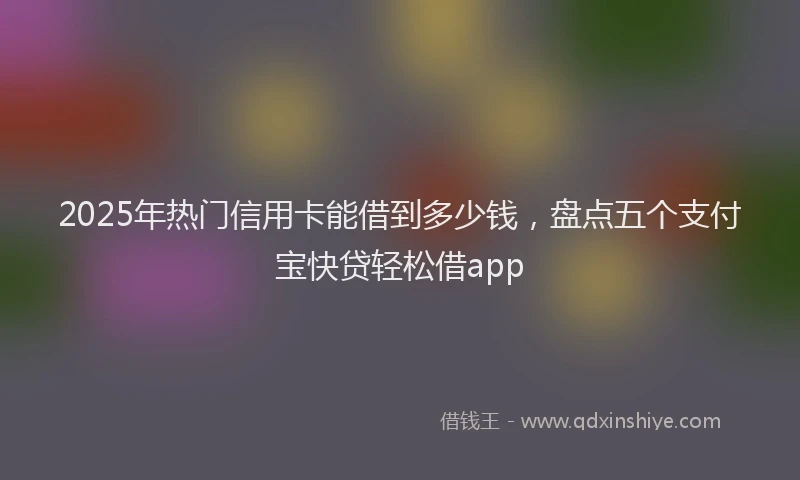 2025年热门信用卡能借到多少钱，盘点五个支付宝快贷轻松借app