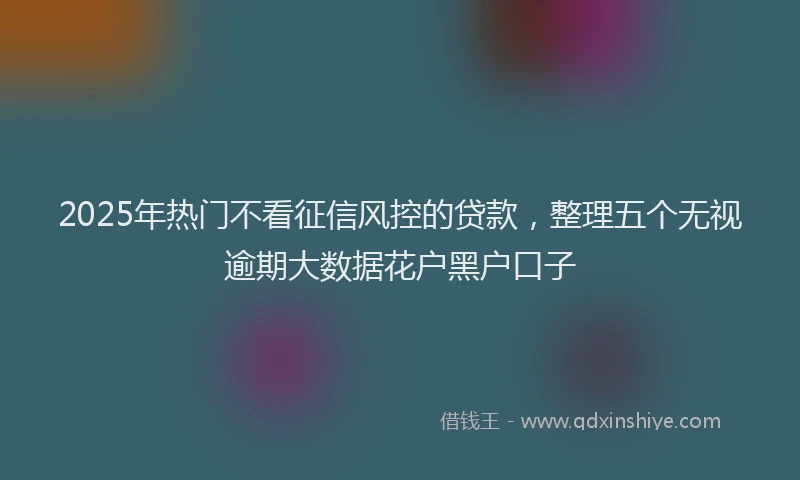 2025年热门不看征信风控的贷款，整理五个无视逾期大数据花户黑户口子