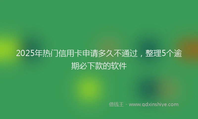 2025年热门信用卡申请多久不通过，整理5个逾期必下款的软件