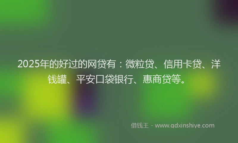 2025年的好过的网贷有：微粒贷、信用卡贷、洋钱罐、平安口袋银行、惠商贷等。