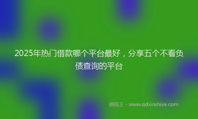2025年热门借款哪个平台最好，分享五个不看负债查询的平台