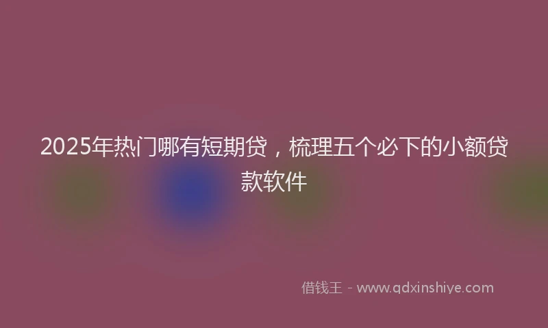 2025年热门哪有短期贷，梳理五个必下的小额贷款软件