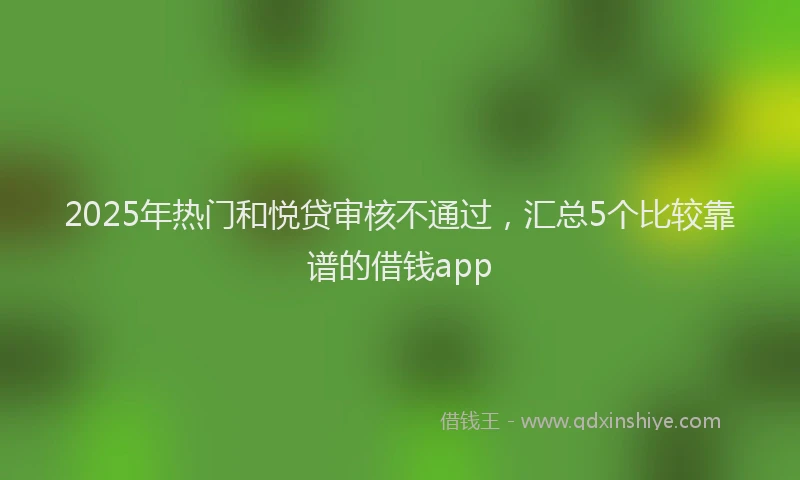 2025年热门和悦贷审核不通过，汇总5个比较靠谱的借钱app