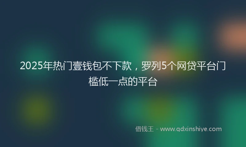 2025年热门壹钱包不下款，罗列5个网贷平台门槛低一点的平台