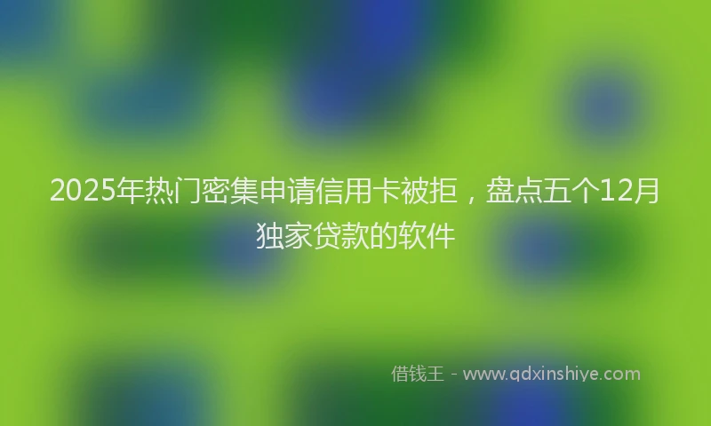 2025年热门密集申请信用卡被拒，盘点五个12月独家贷款的软件