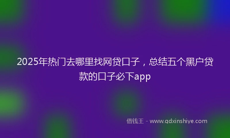 2025年热门去哪里找网贷口子，总结五个黑户贷款的口子必下app