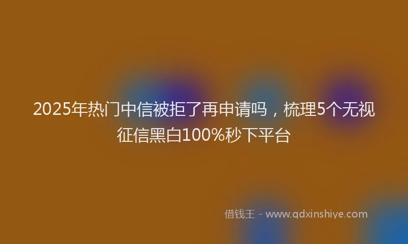 2025年热门中信被拒了再申请吗，梳理5个无视征信黑白100%秒下平台
