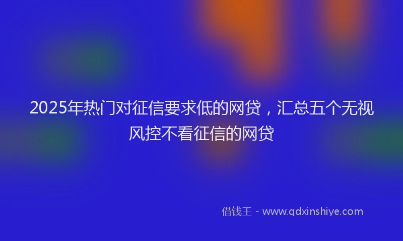 2025年热门对征信要求低的网贷,汇总五个无视风控不看征信的网贷