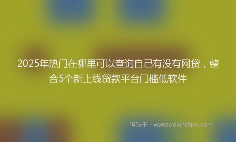 2025年热门在哪里可以查询自己有没有网贷，整合5个新上线贷款平台门槛低软件