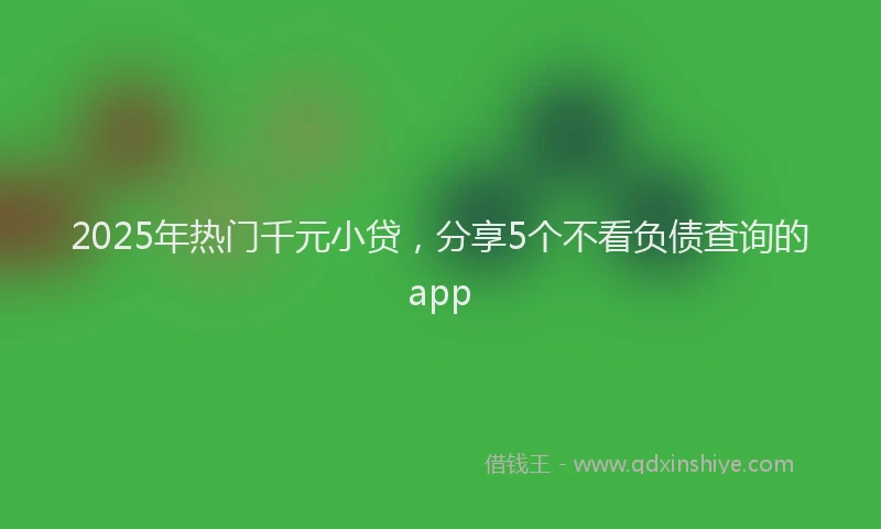 2025年热门千元小贷，分享5个不看负债查询的app