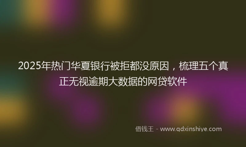 2025年热门华夏银行被拒都没原因，梳理五个真正无视逾期大数据的网贷软件