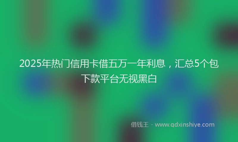 2025年热门信用卡借五万一年利息，汇总5个包下款平台无视黑白