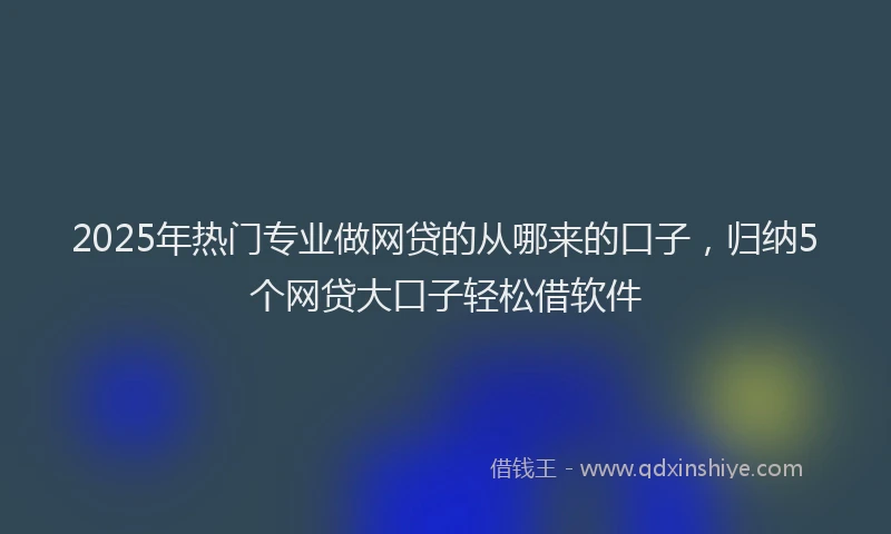 2025年热门专业做网贷的从哪来的口子，归纳5个网贷大口子轻松借软件