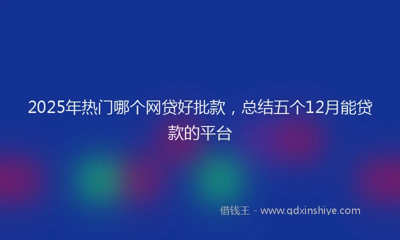 2025年热门哪个网贷好批款，总结五个12月能贷款的平台