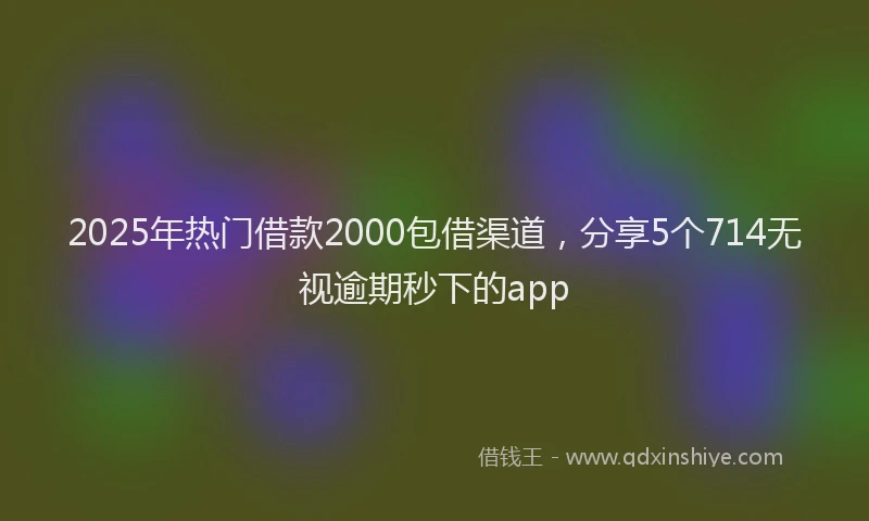 2025年热门借款2000包借渠道，分享5个714无视逾期秒下的app