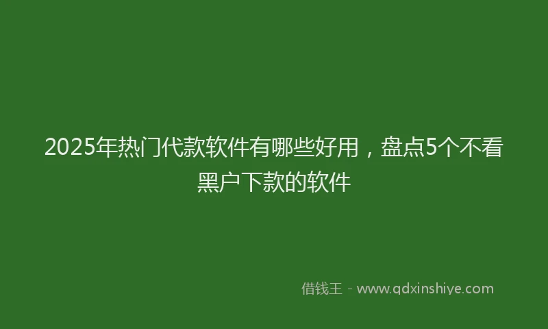 2025年热门代款软件有哪些好用，盘点5个不看黑户下款的软件